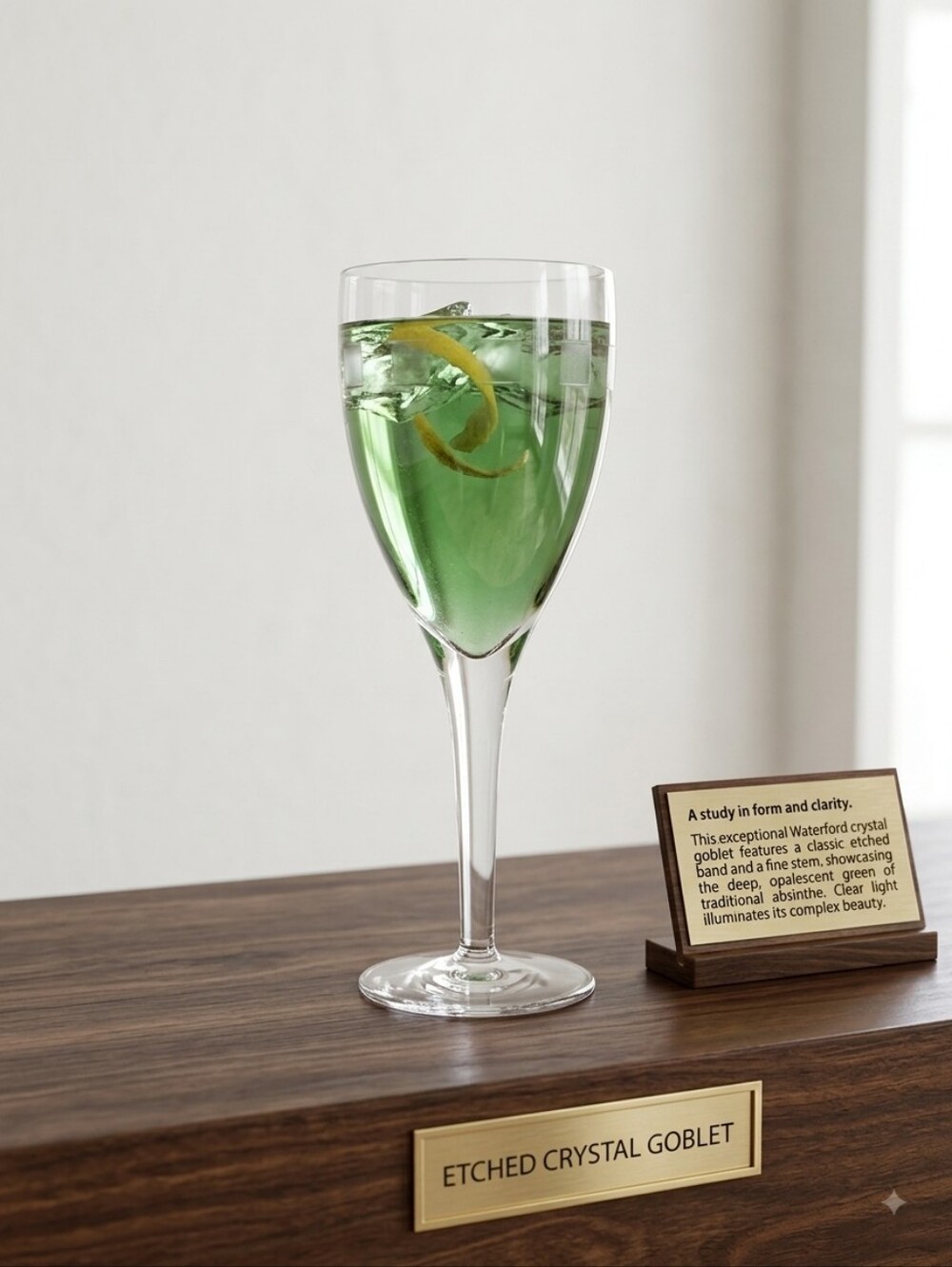John Rocha By Waterford Vintage Geo Long Sterm 10.5" - Wine Goblet